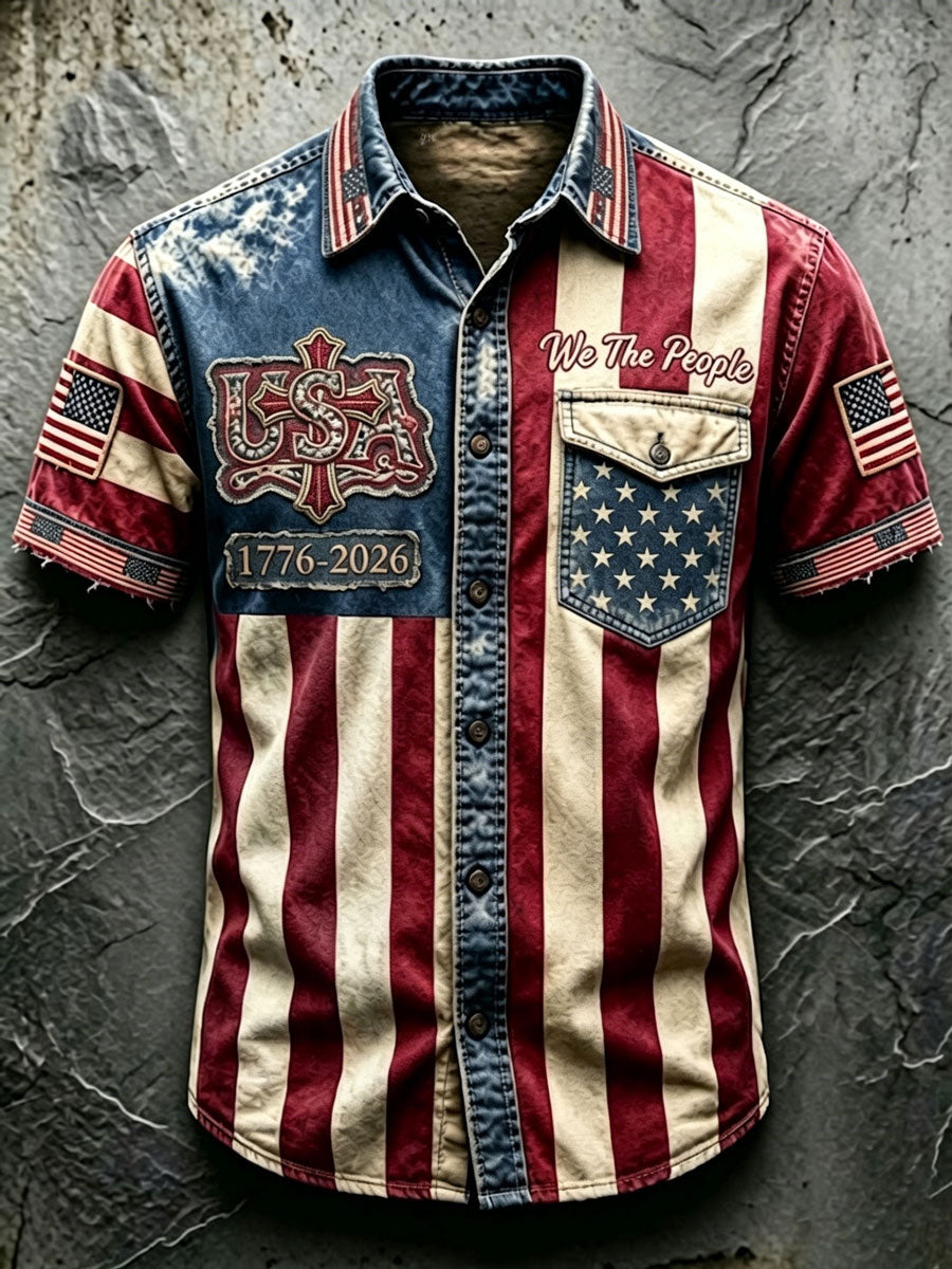 Men'S 250Th Anniversary National Faith Print Shirt